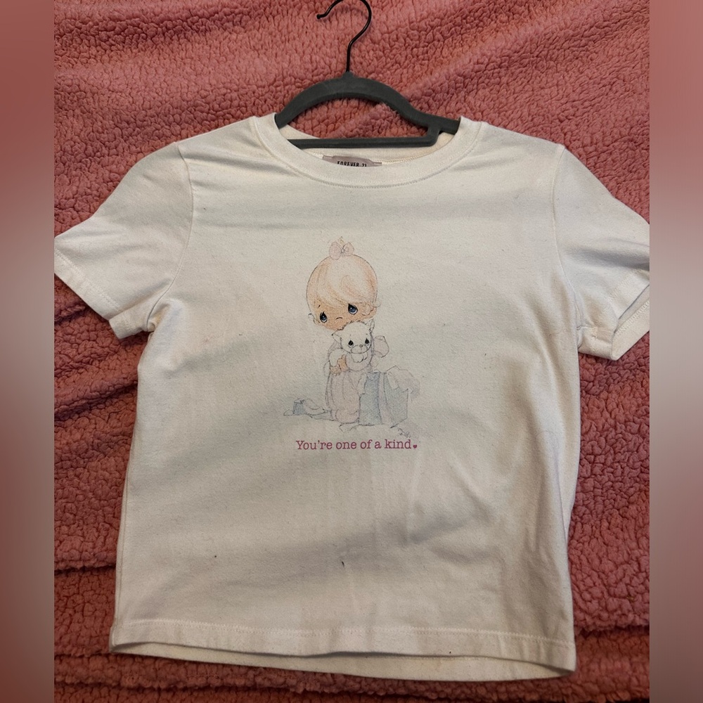 Kids White Graphic T-Shirt